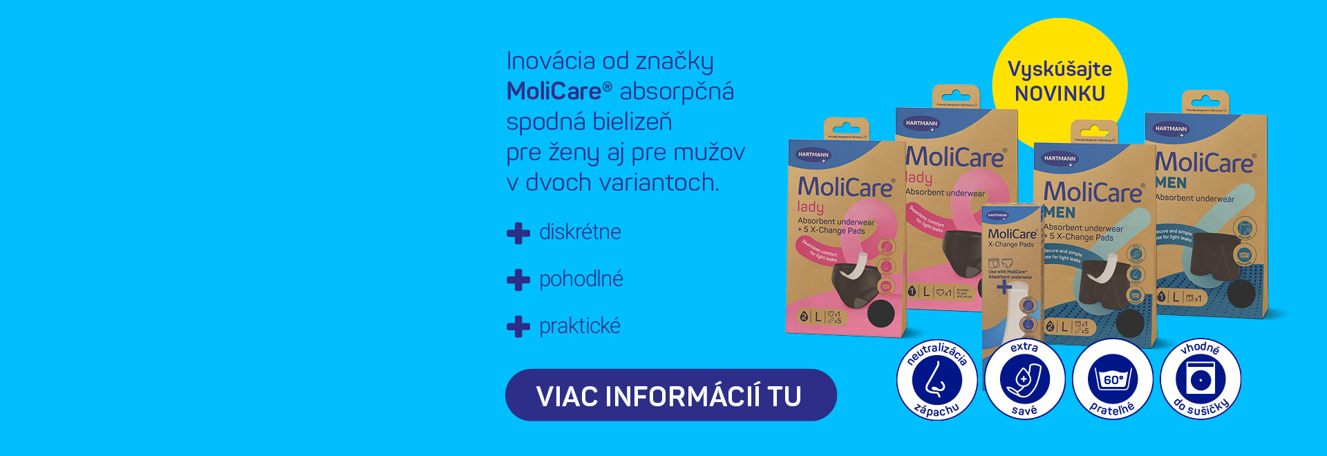 Novinka MoliCare® Absorpčná spodná bielizeň